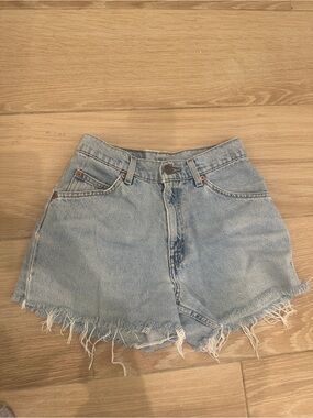 Levi's Light Wash Orange Tab Jean Shorts
